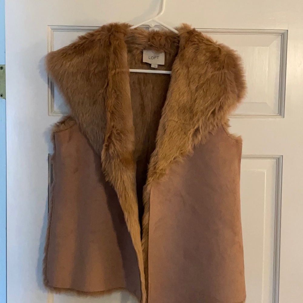Loft faux fur and suede vest Small
